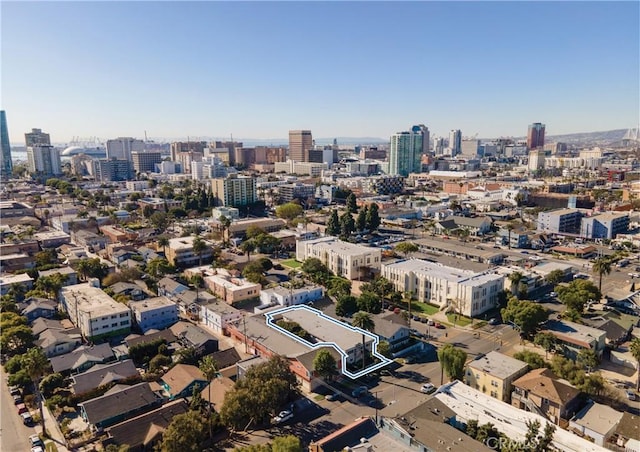 bird's eye view featuring a view of city