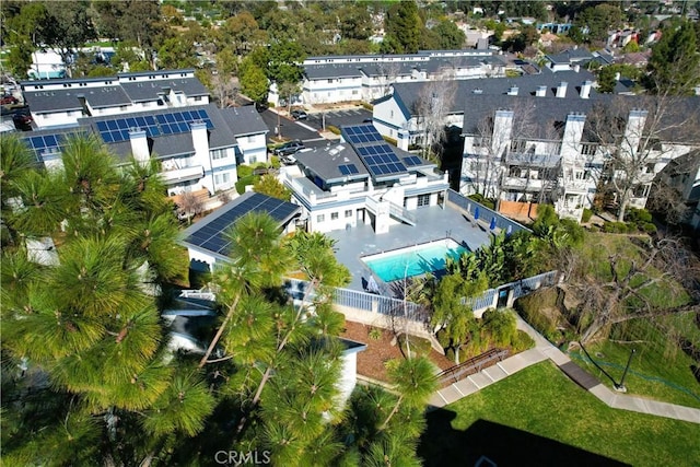 aerial view with a residential view