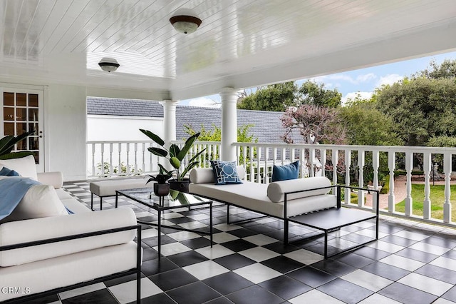 view of patio with an outdoor living space