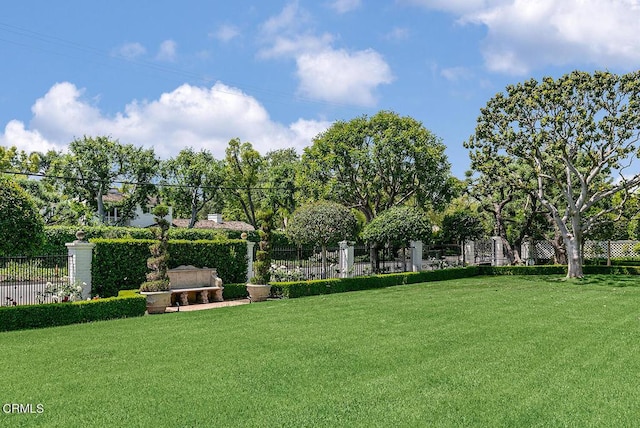 view of yard with fence