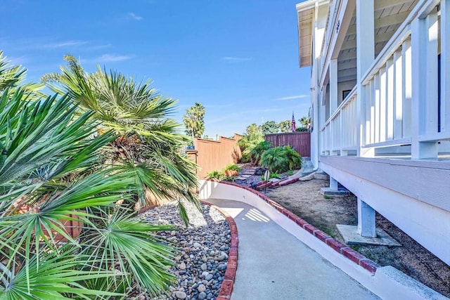 view of yard featuring fence