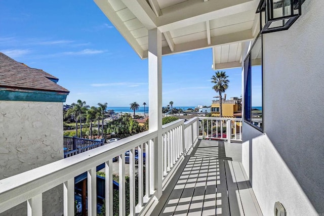 balcony with a water view