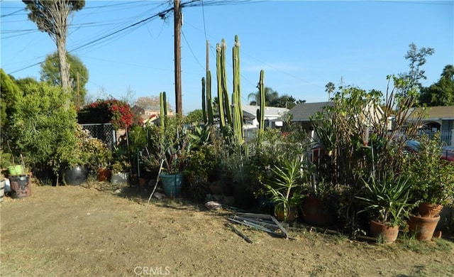 view of yard with fence