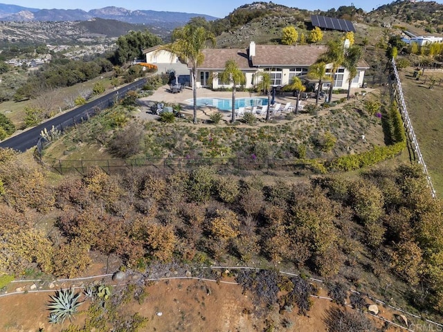 aerial view featuring a mountain view