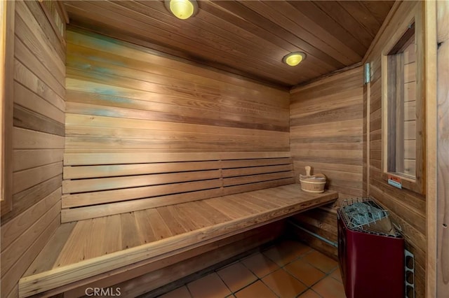 view of sauna / steam room featuring tile patterned floors