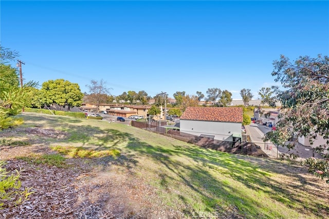 view of yard with fence