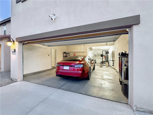 garage with driveway