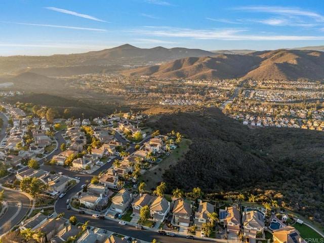 view of mountain feature featuring a residential view