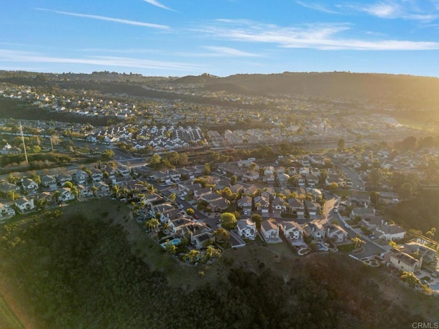 bird's eye view with a residential view and a mountain view