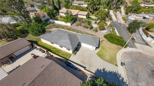 bird's eye view featuring a residential view