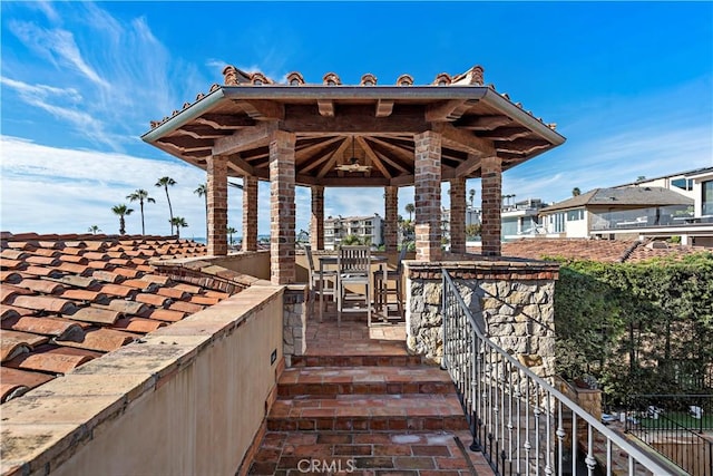 exterior space with a gazebo