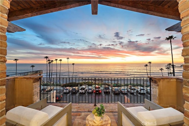 balcony with a water view