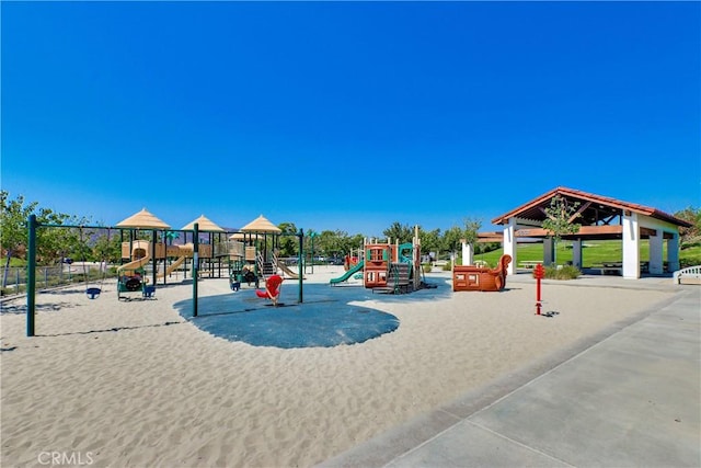 communal playground featuring a gazebo