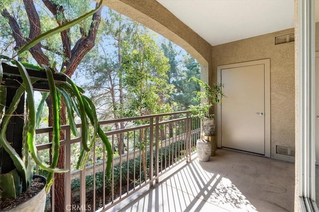 balcony featuring visible vents