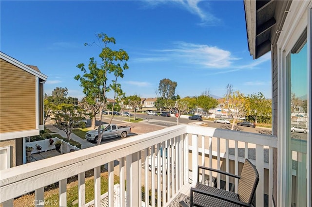 balcony featuring a residential view