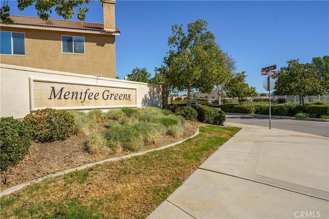 view of community sign