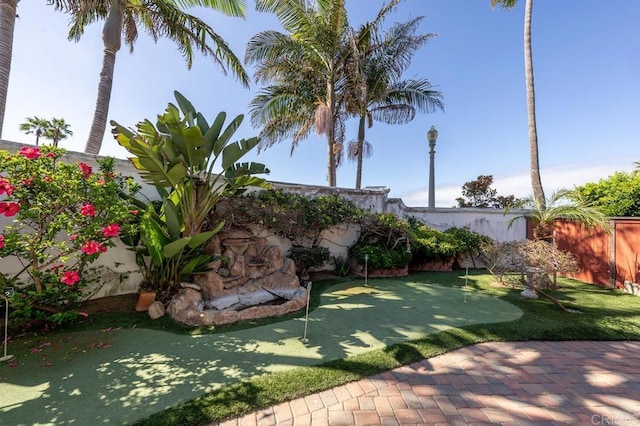 view of yard with fence