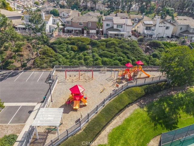 aerial view featuring a residential view