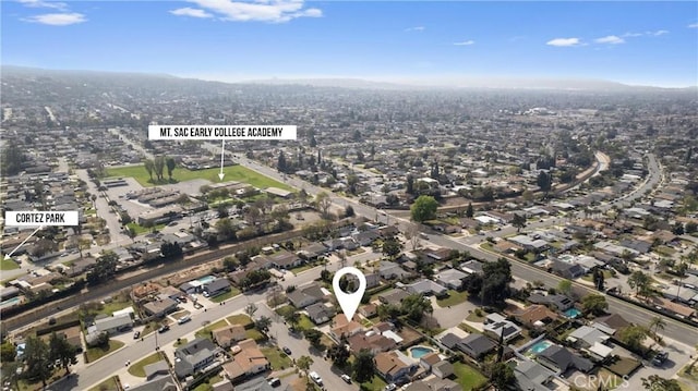 drone / aerial view featuring a residential view