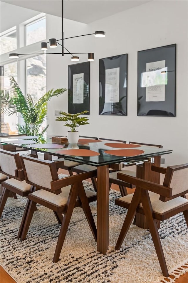 dining room with wood finished floors