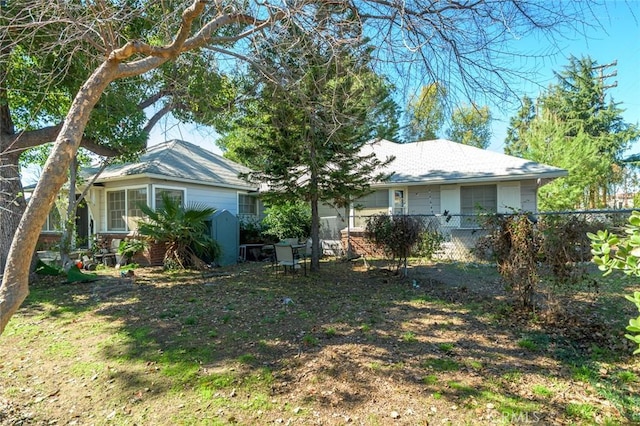 exterior space featuring fence