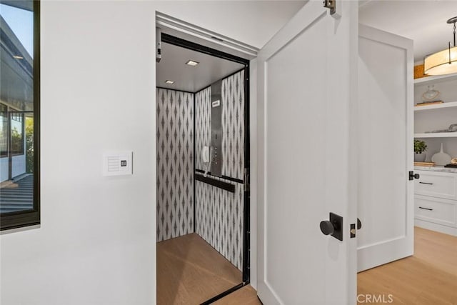 interior space with light wood-type flooring