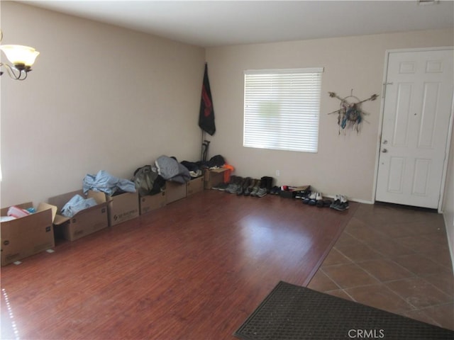 interior space with wood finished floors