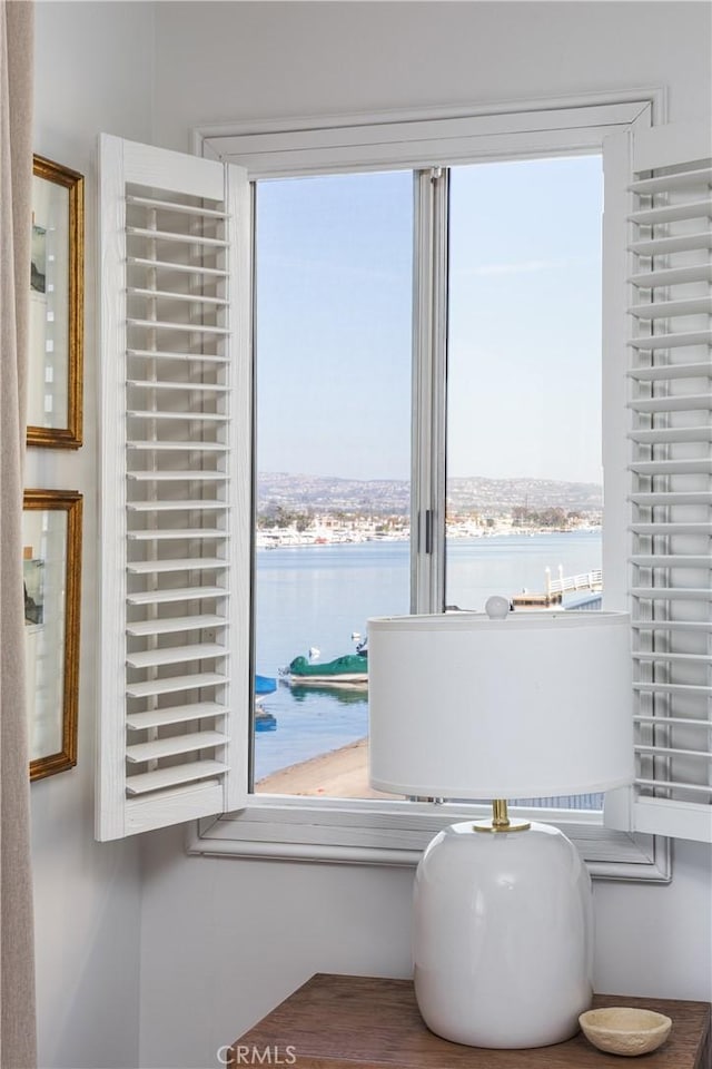 room details with a water view