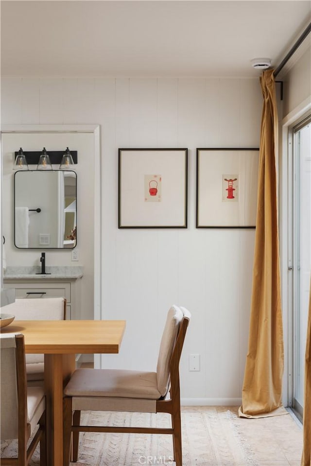 view of unfurnished dining area