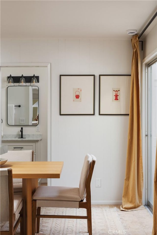 view of dining area