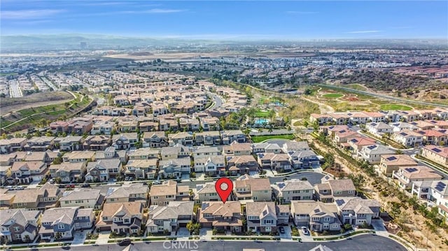 aerial view with a residential view