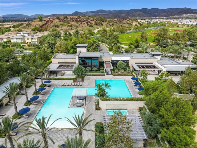 58 Sagan Way, Irvine, CA 92618 - bird's eye view of a pool area and a mountain backdrop