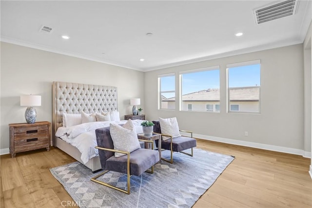 58 Sagan Way, Irvine, CA 92618 - bedroom with crown molding, baseboards, light wood finished floors, and recessed lighting