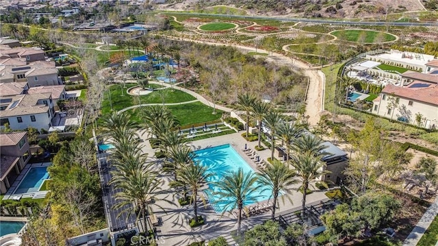 birds eye view of property featuring a residential view