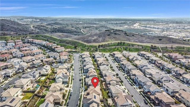 drone / aerial view with a residential view