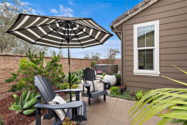 view of patio / terrace with a fenced backyard