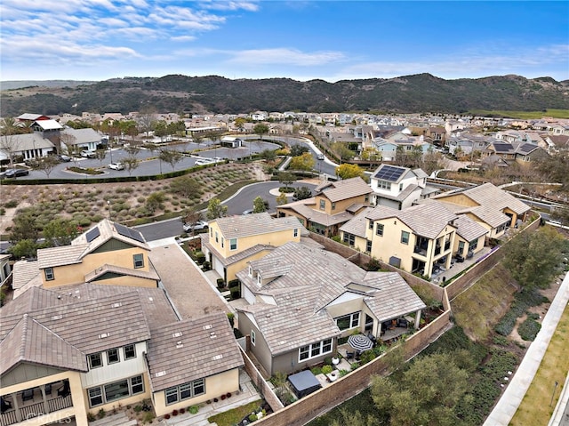 bird's eye view with a mountain view and a residential view