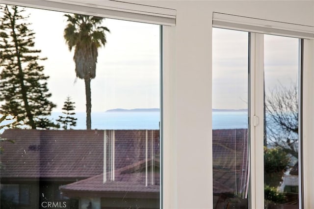 doorway to outside featuring a water view and a wealth of natural light