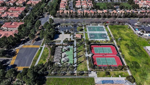 bird's eye view with a residential view