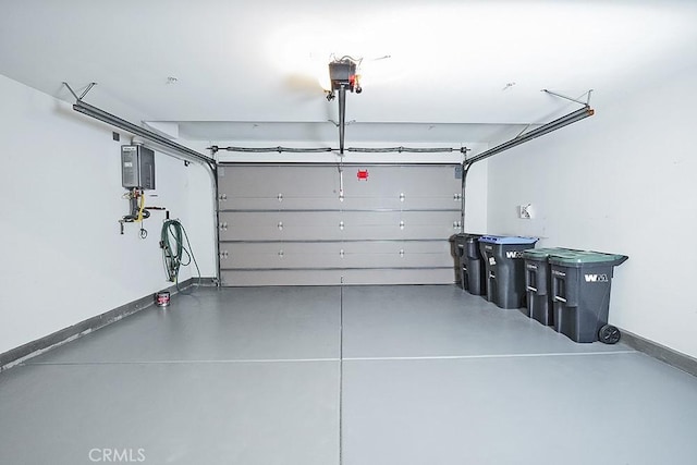 garage featuring baseboards