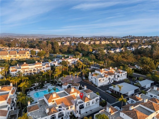 aerial view with a residential view