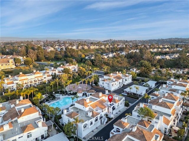 aerial view with a residential view