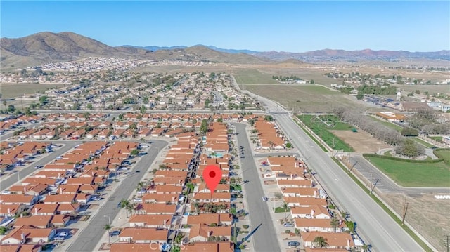 aerial view with a residential view and a mountain view