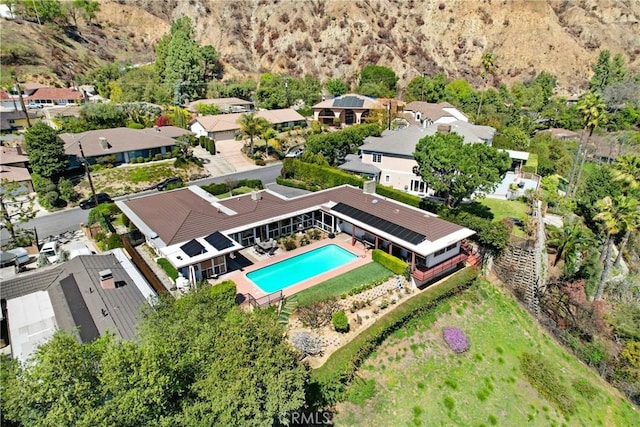 2222 Cielo Pl, Arcadia, CA 91006 - aerial view of residential area featuring a pool area