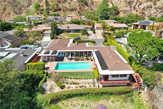 2222 Cielo Pl, Arcadia, CA 91006 - aerial perspective of suburban area with a pool area
