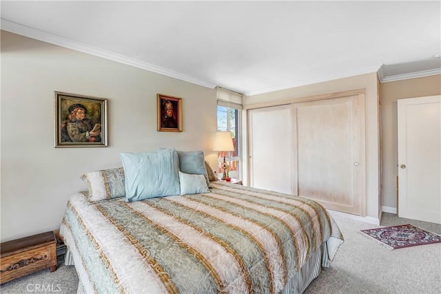 2222 Cielo Pl, Arcadia, CA 91006 - carpeted bedroom featuring a closet and ornamental molding