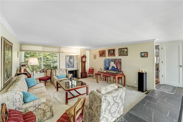 2222 Cielo Pl, Arcadia, CA 91006 - living area with carpet floors and ornamental molding