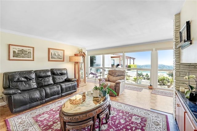 2222 Cielo Pl, Arcadia, CA 91006 - living area featuring crown molding