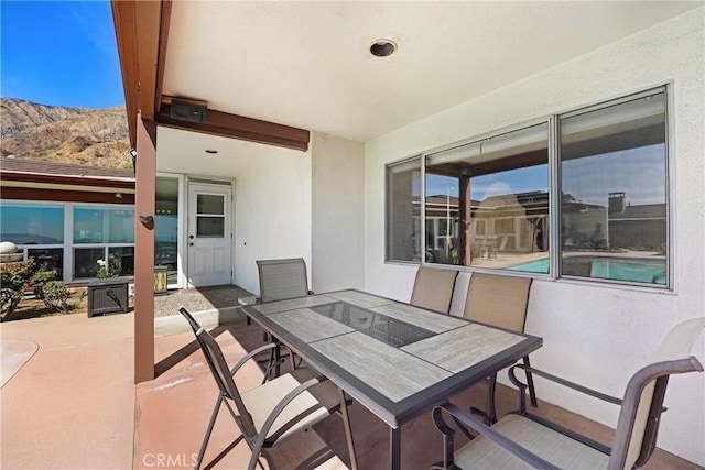 2222 Cielo Pl, Arcadia, CA 91006 - view of patio / terrace with outdoor dining space and a mountain view