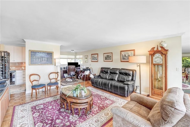 2222 Cielo Pl, Arcadia, CA 91006 - living room featuring ornamental molding and a desk